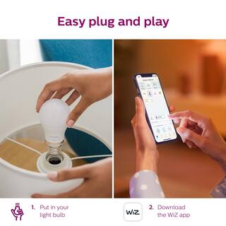 Philips 100-Watt Equivalent A21 LED Smart Wi-Fi Light Bulb Soft White (2700K) powered by WiZ with Bluetooth (4-Pack) 562371