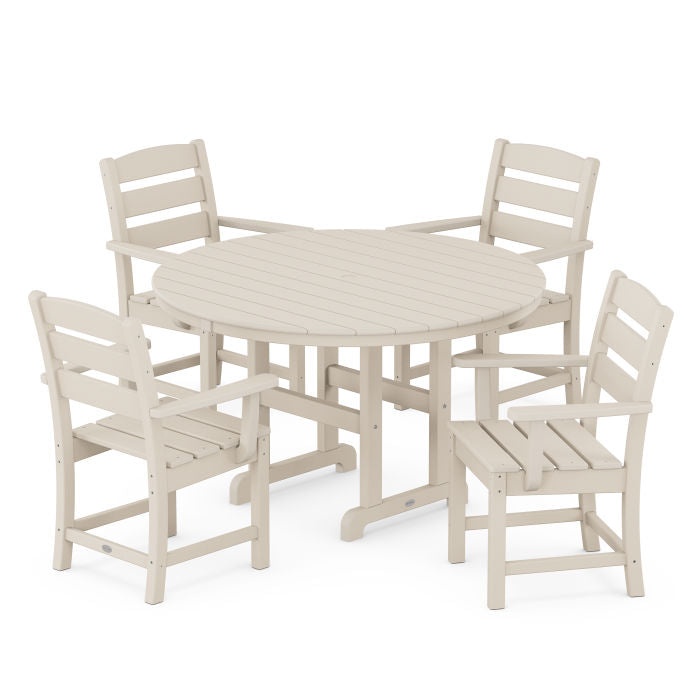 Polywood Lakeside 5-Piece Round Farmhouse Dining Set PWS648-1