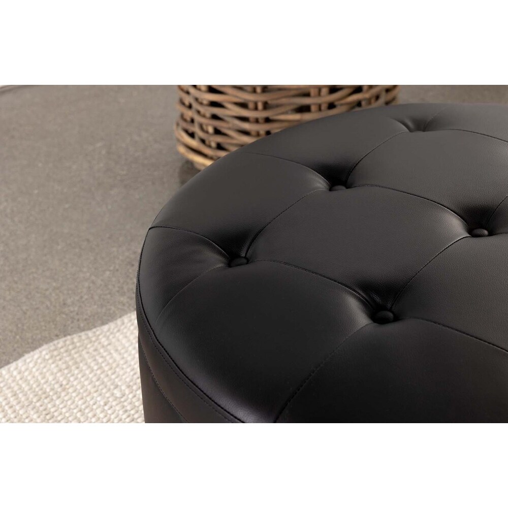 Coaster Furniture Jace Upholstered Storage Ottoman Black