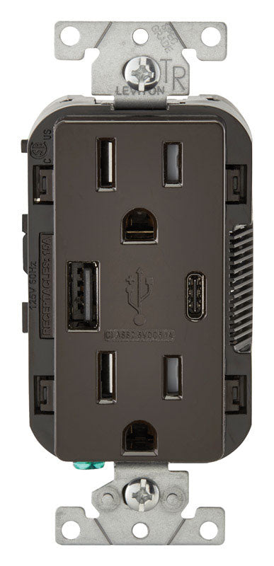 USB/DPLX OUTLET 15A BRWN