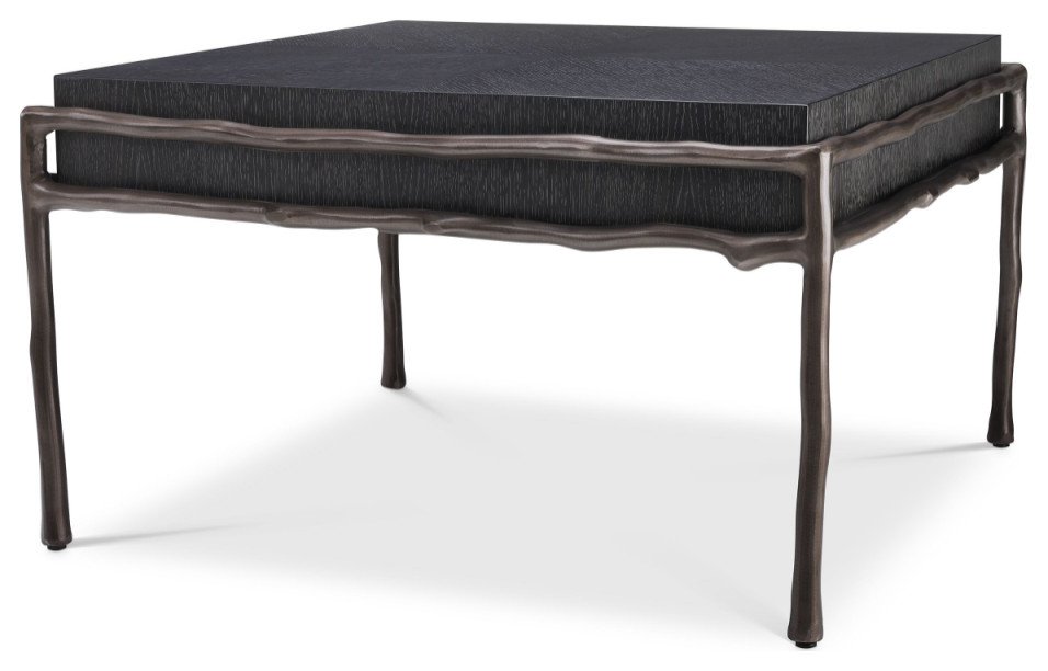 Charcoal Oak Square Side Table  Eichholtz Premier   Transitional   Side Tables And End Tables   by Oroa   Distinctive Furniture  Houzz