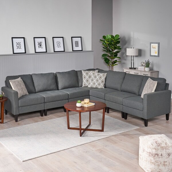 Zahra Fabric 7-piece Sectional Sofa Set by Christopher Knight Home