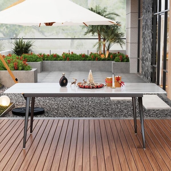 70.8inch Outdoor Rectangular Sintered Stone Dining Table