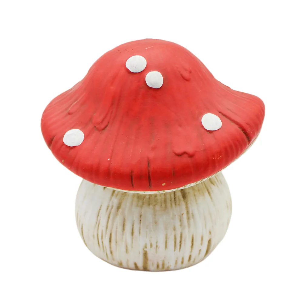 garden supplies wholesales Custom Cute red Large mushroom statue ornament for Garden Decoration