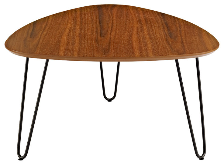 32 quotHairpin Leg Wood Coffee Table  Walnut   Midcentury   Coffee Tables   by Walker Edison  Houzz