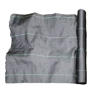 ALEKO 3 x 300 ft. Woven Weed Barrier Fabric - Black with Green Stripes WM3X300-HD