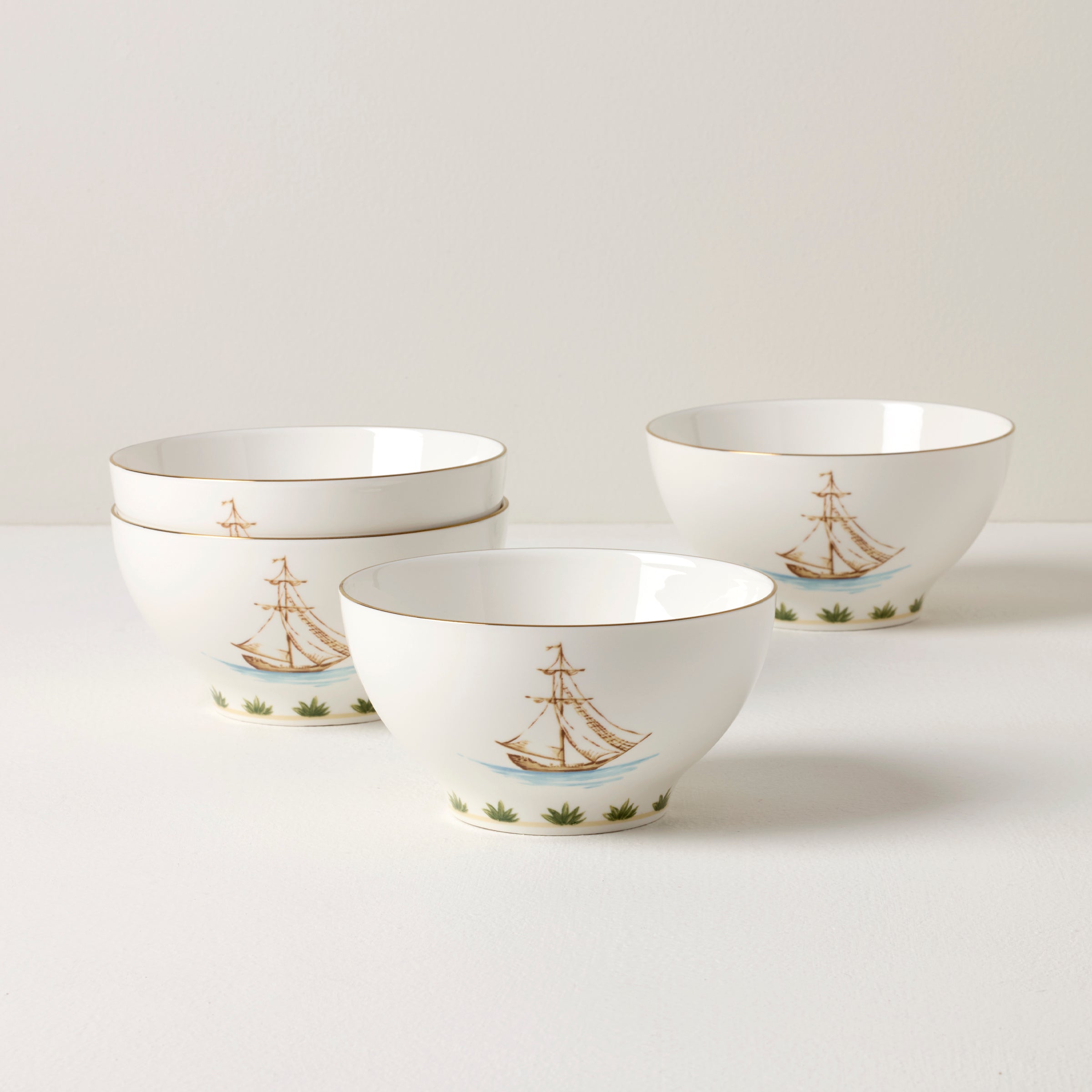 British Colonial Tradewind Rice Bowls, Set of 4