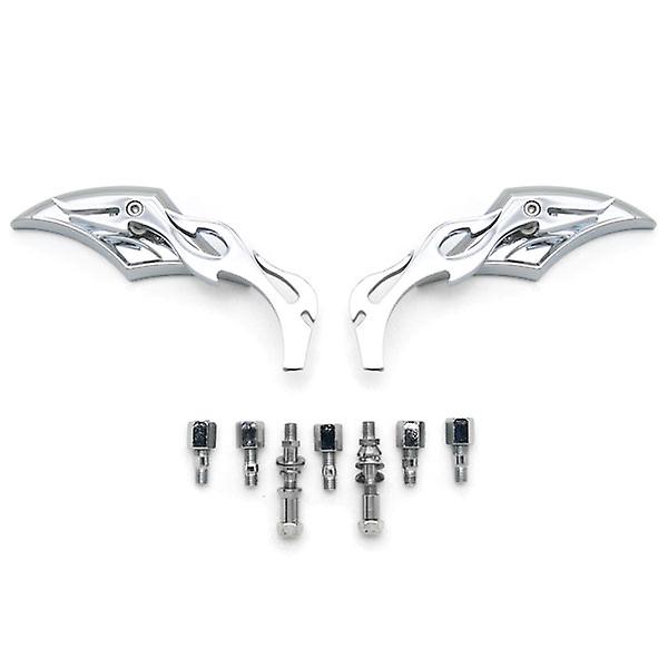 Diamond Twist Custom Chrome Motorcycle Mirrors Compatible with Honda Silver Wing Trail 70 90 110 125