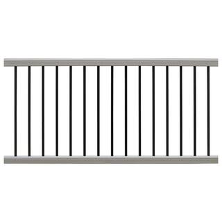 NewTechWood Ultrashield Hemispheres 36 in. x 3 in. x 6 ft. Roman Antique Gray Composite Railing Kit CAN-636RK-ALU-ZX-AT