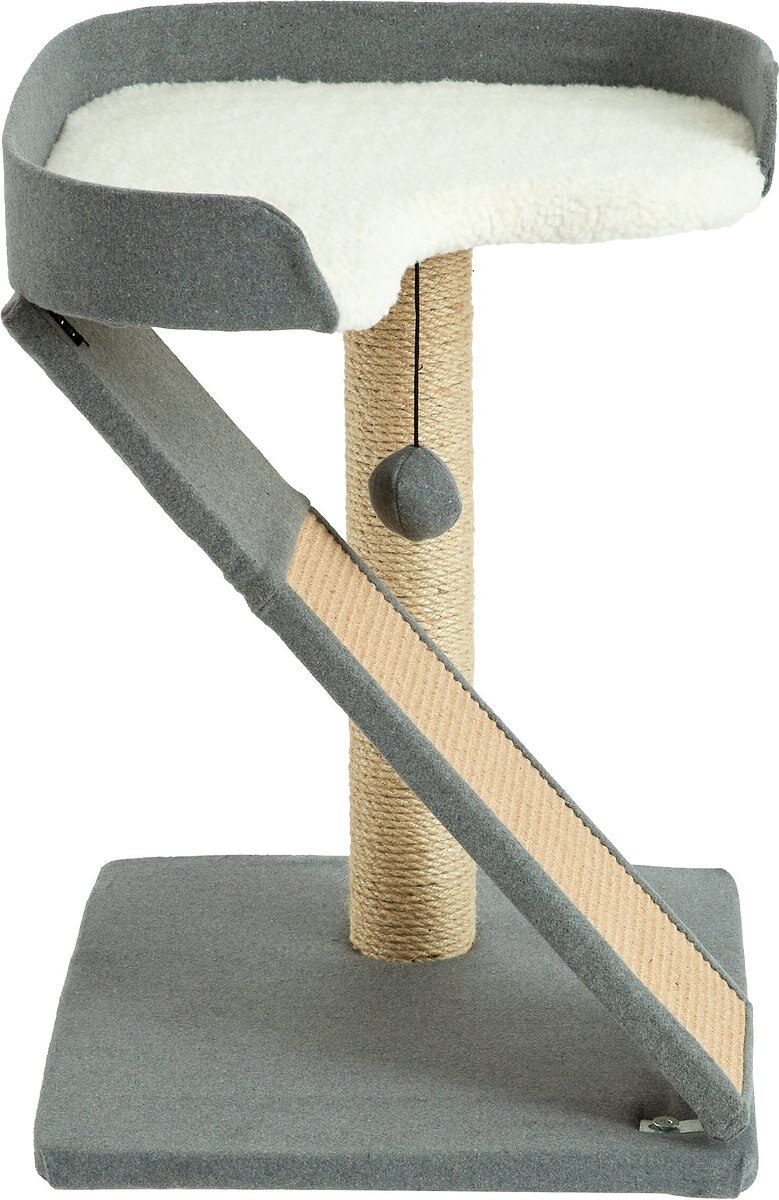 Two By Two The Bonzai Play 'N Perch 22.8-in Felt Cat Perch， Grey