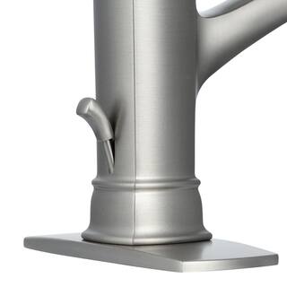 MOEN Hensley Single Hole Single-Handle Bathroom Faucet in Spot Resist Brushed Nickel WS84414MSRN