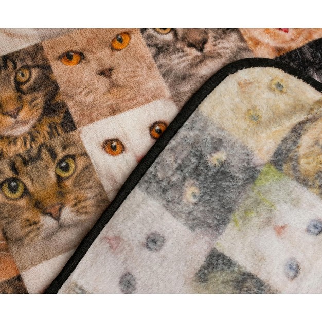 Toynk Cat Face Collage Fleece Throw Blanket 45 X 60 Inches