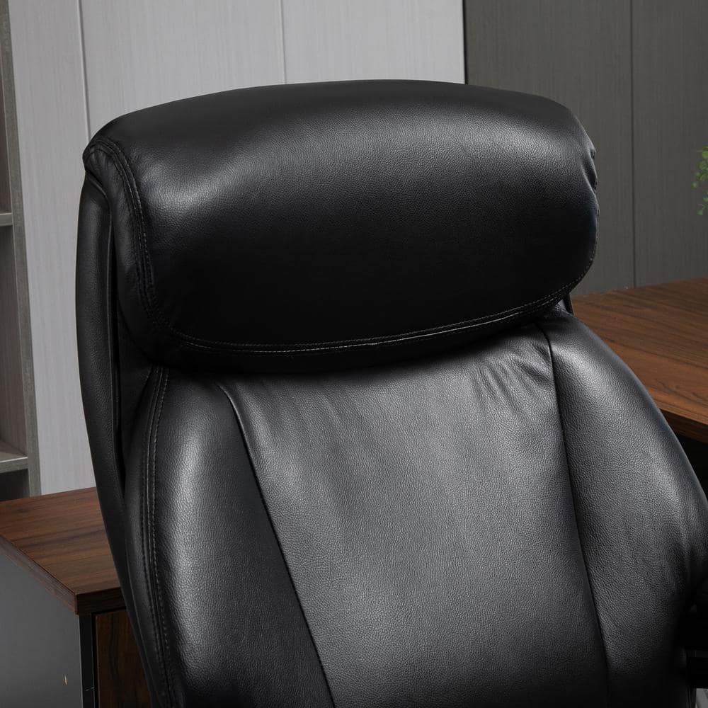 Vinsetto Black, High Back Home Office Chair Adjustable Swivel Executive Chair PU Leather Ergonomic Computer Task Seat 921-503BK