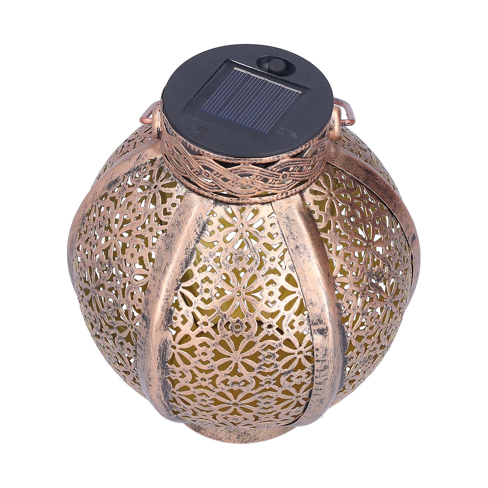 Solar Hollow Light Waterproof Retro Style Solar Landscape Hollow Lantern for Outside