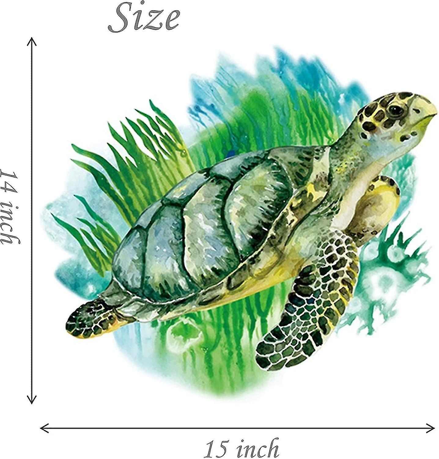 Lifelike Stickers Lovely Cute Green Sea Turtle Animal 3d Vinyl Bathroom Removable Wall Stickers Decals Art Decorations Decor For Baby Room Bedroom Pla