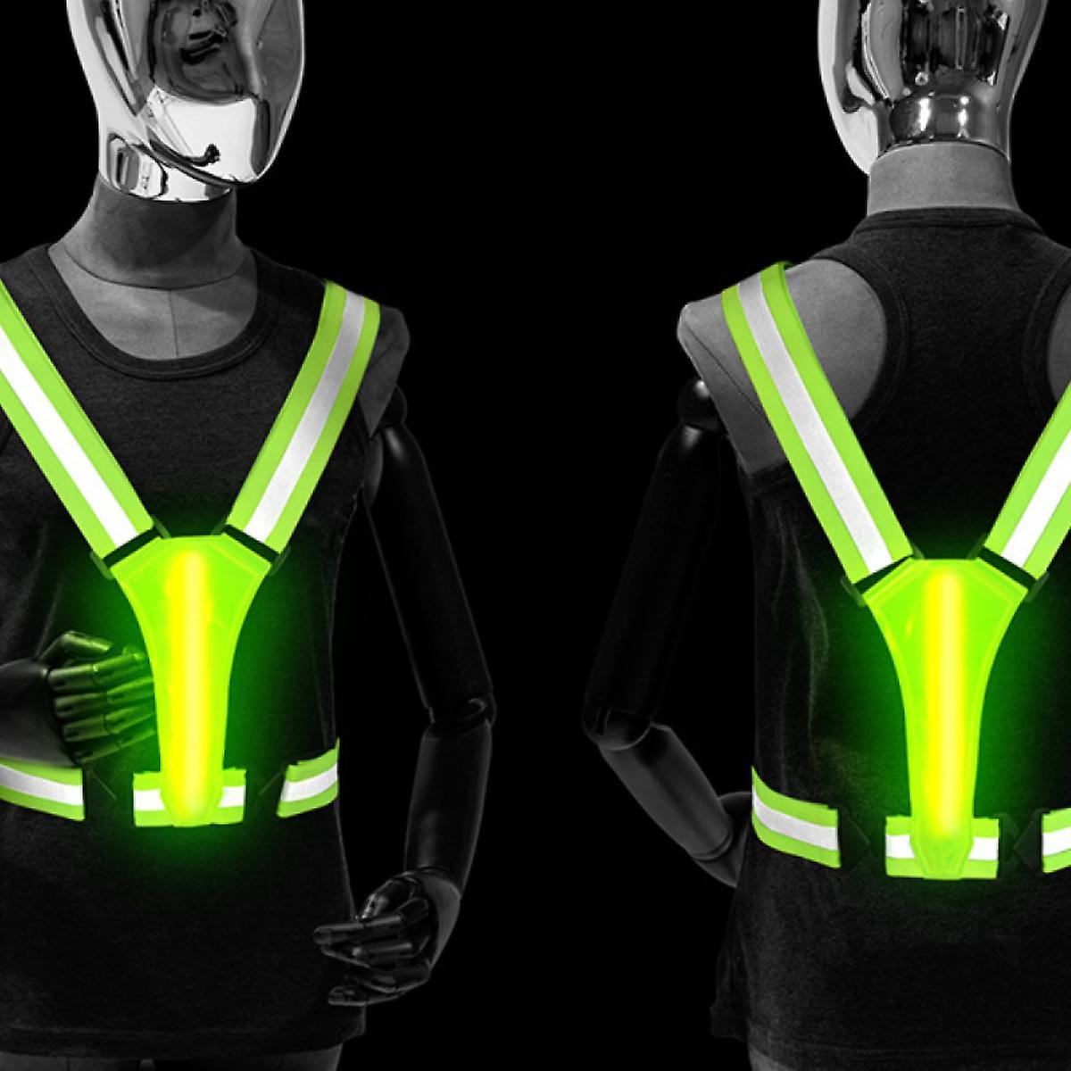 Led Reflective Vest Running Gear， Usb Rechargeable Light Up Running Vest Chest For Runners Night Walking