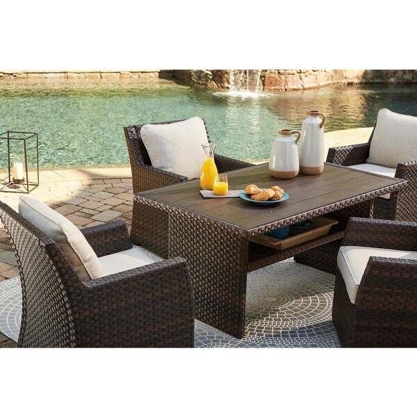 Signature Design by Ashley Easy Isle Dark Outdoor Brown Rectangular Table