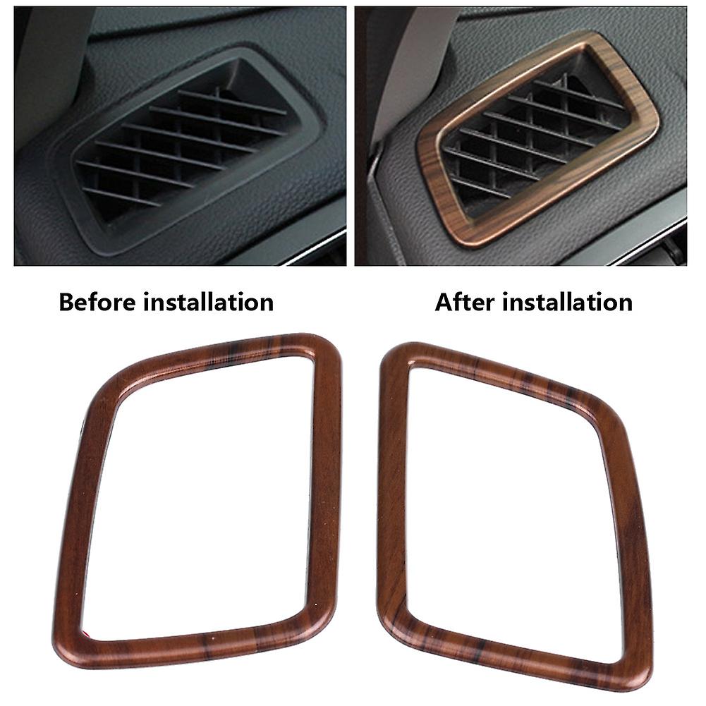 2 Pcs Car Peach Wood Grain  Air Outlet Frame Cover Trim For Honda Crv 2017