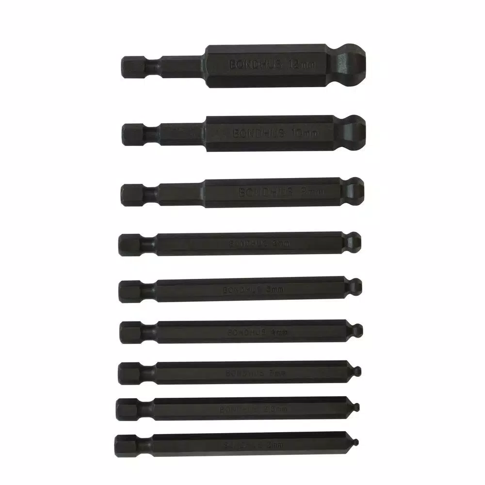 Bondhus Metric Ball End Power Bit Set with ProGuard (9-Piece) and#8211; XDC Depot