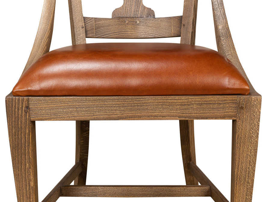 Fireside Vineyards Dining Chairs Set of 2 Husk Leather Seat   Traditional   Dining Chairs   by Sideboards and Things  Houzz