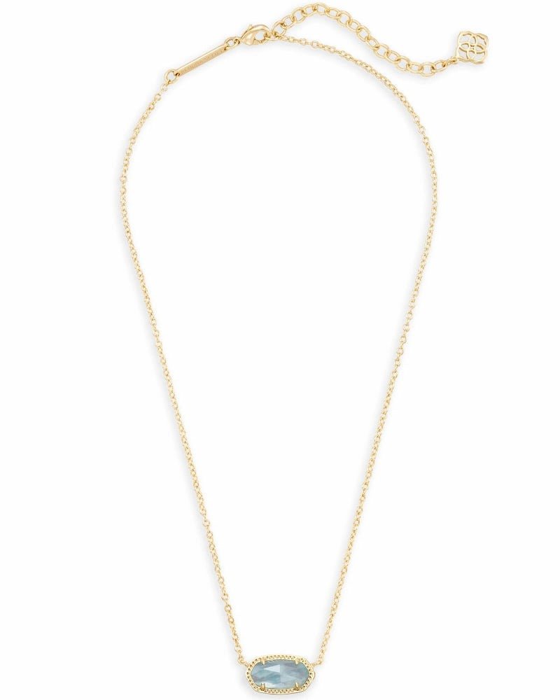 Kendra Scott  Elisa Gold Pendant Necklace in Light Blue Illusion