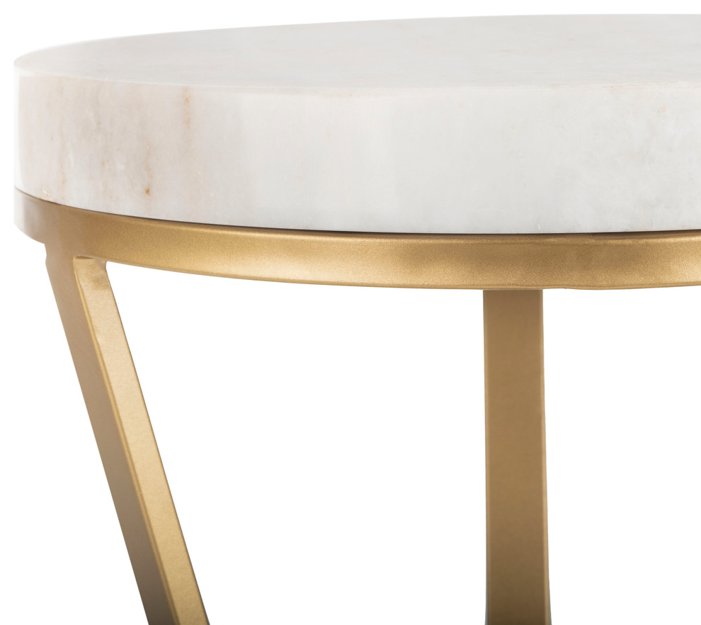 Studio Seven Theia Accent Table  White/Gold   Contemporary   Side Tables And End Tables   by Safavieh  Houzz