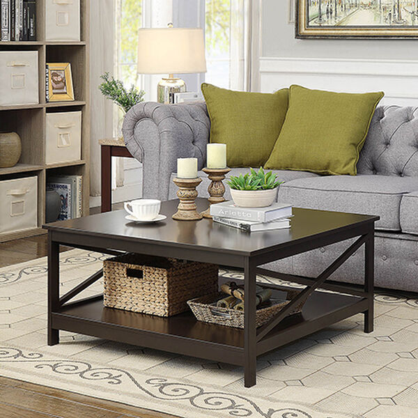 Oxford Espresso 36-Inch  Square Coffee Table