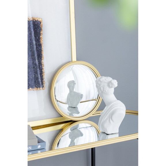 D11 Gold Round Mirror  Circle Mirror with Iron Fr...