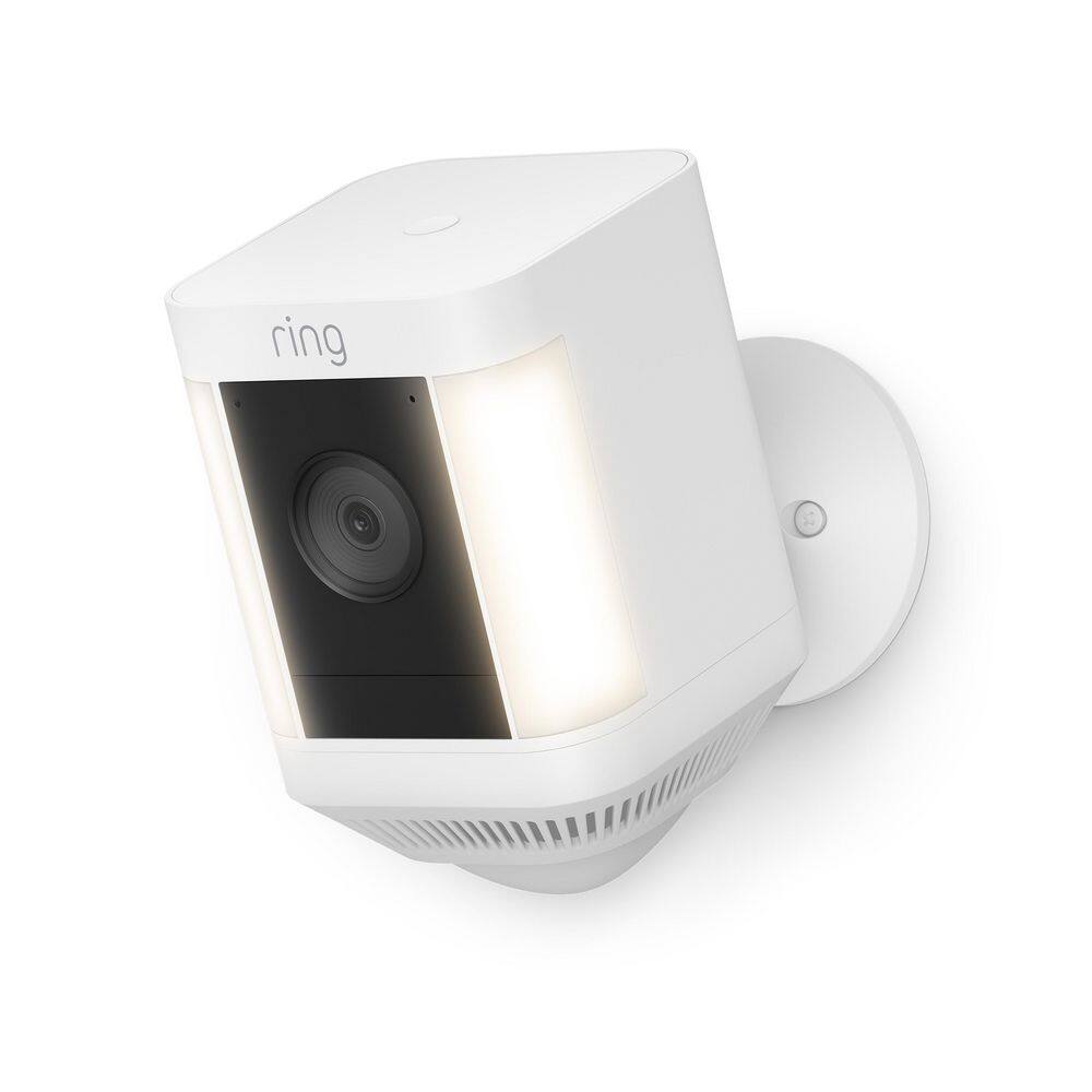 Ring Spotlight Cam Plus Battery - Smart Security Video Camera with LED Lights 2-Way Talk Color Night Vision White B09JZ5BG26