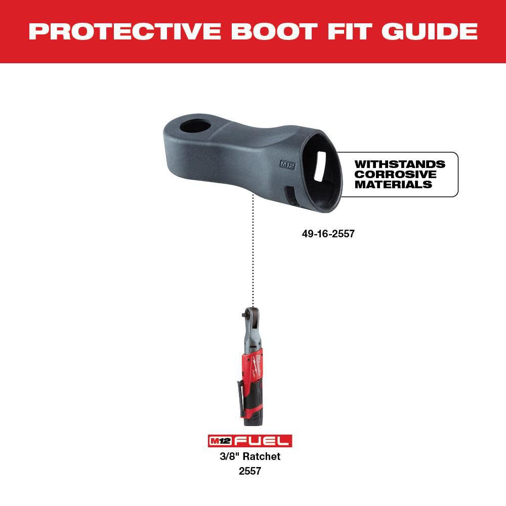 MW M12 FUEL 3/8 in. Ratchet Protective Boot 49-16-2557 from MW