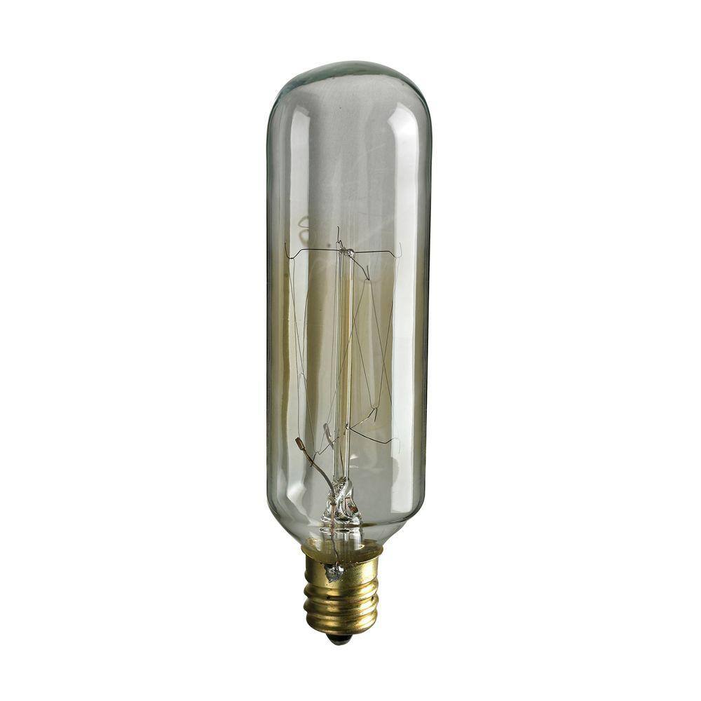 Titan Lighting Ogden Collection 40-Watt Incandescent T6 Candelabra Filament Light Bulb - Vintage Style Light Bulb TN-38005