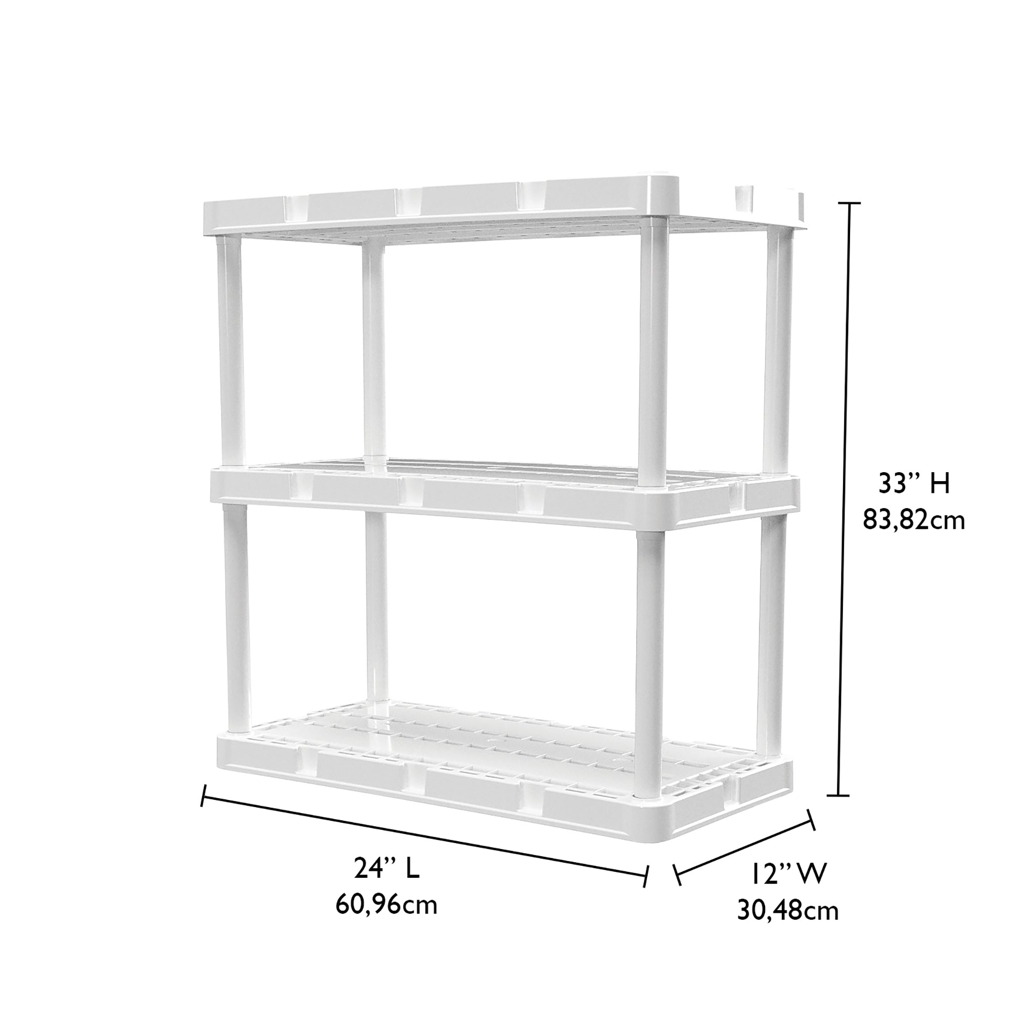 Gracious Living Knect A Shelf 3 Shelf Interlocking Storage Units (3 Pack)