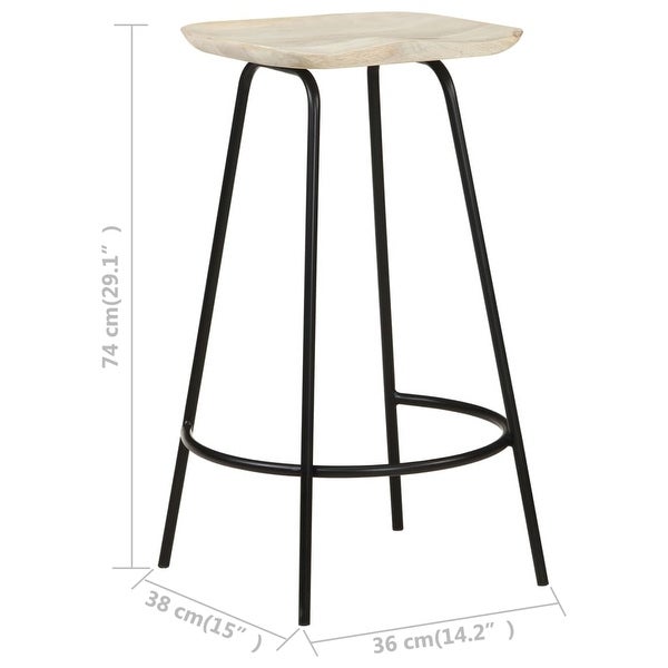 vidaXL Bar Stools 4 pcs Solid Mango Wood - 15