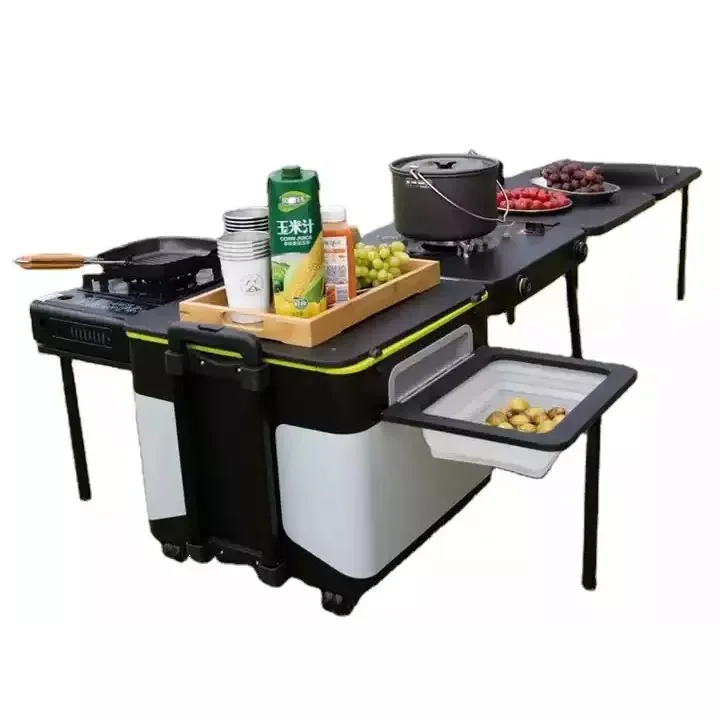 Firstents Portable Outdoor Camping Mobile Field Kitchen Family Picnic Kitchen Travel Foldable Portable Kitchen