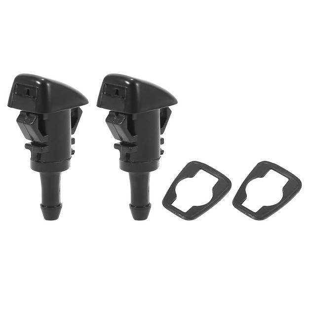 Unique Bargains Front Windshield Wiper Nozzles For Mitsubishi Eclipse Galant With Gaskets Black Pack Of 2