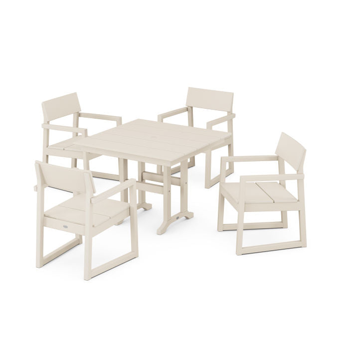 Polywood EDGE 5-Piece Farmhouse Dining Set PWS1144-1