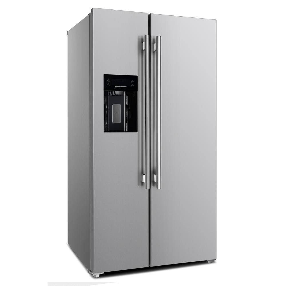 Forno Salerno 36 in. Side by Side French Door Refrigerator with Decorative Grill in Stainless Steel FFRBI1844-40SG