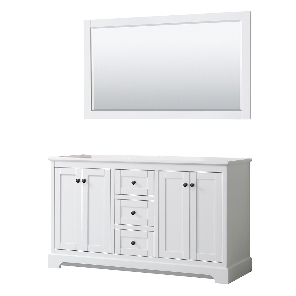 Avery 60 inch Double Vanity  No Top  No Sinks  58 inch Mirror