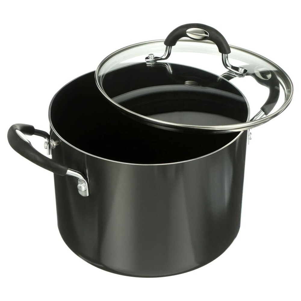 6 Quart Lock and Drain Charcoal Gray Pasta Pot