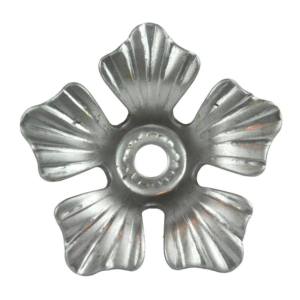 arteferro 3-1532 in. Round Stamped Floral Design With Punched Center Hole Raw Forged Rosette 1383