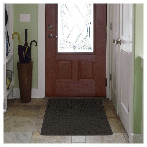 3 x27 x5 x27 Solid Dotted Doormat Black Hometrax