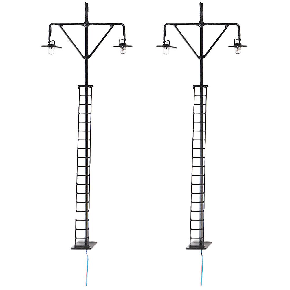 2pcs Miniature Train Lamp Models Plastic Scene Layout Models Sand Table Streetlamp Models
