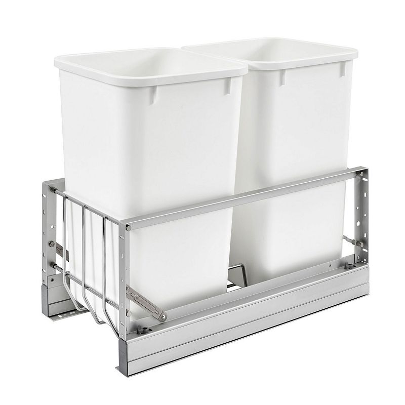 Rev-A-Shelf Double Pull Out Kitchen Cabinet 27 Qt Trash Can， 5349-1527DM-2