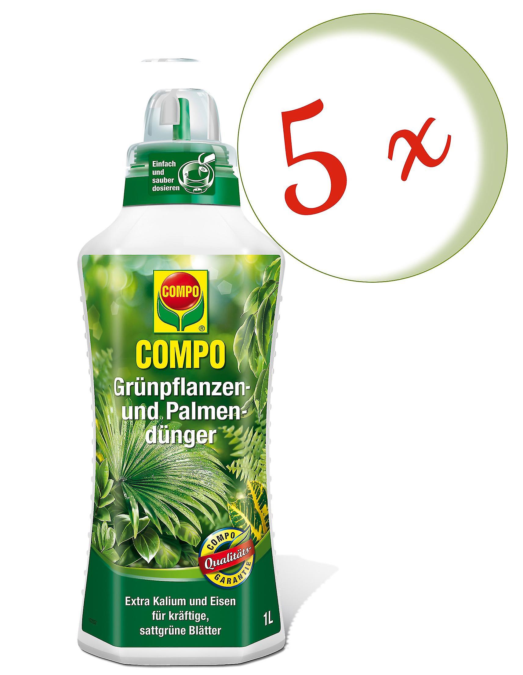 5 x COMPO green plant and palm trees， 1 litre