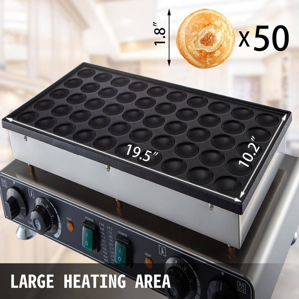 VEVOR Mini Dutch Pancake Baker Waffle Cone 50 PCS 1700 W Commercial Electric Waffle Maker Machine 1.8 in. for Restaurants SBJNP-543-50X0001V1