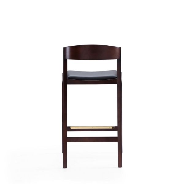 Klismos Counter Stool in Black and Dark Walnut (Set of 2)