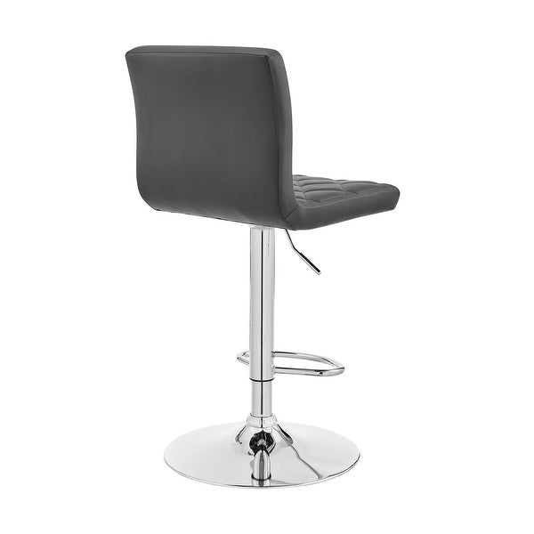 The Duval Grey Adjustable Faux Leather Swivel Bar Stool