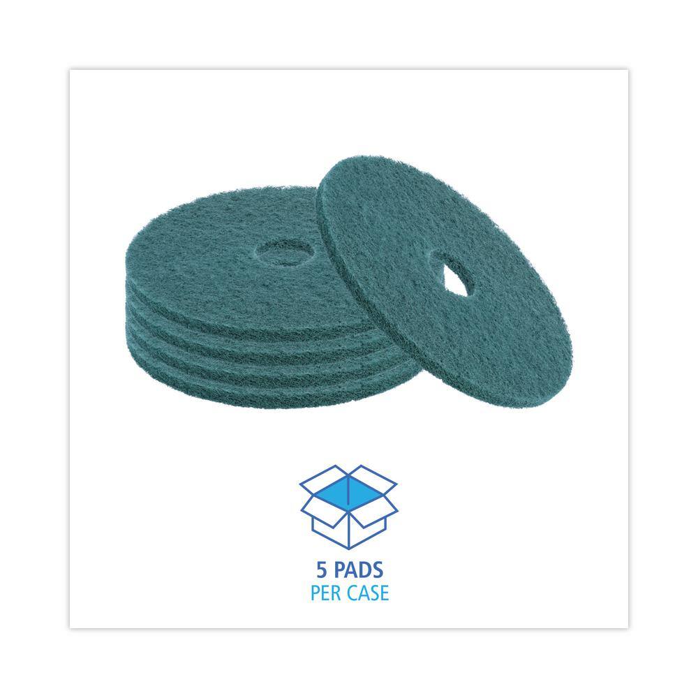 Premiere Pads 20 in. Dia Standard Heavy-Duty Scrubbing Green Floor Pad (Case of 5) BWK4020GRE