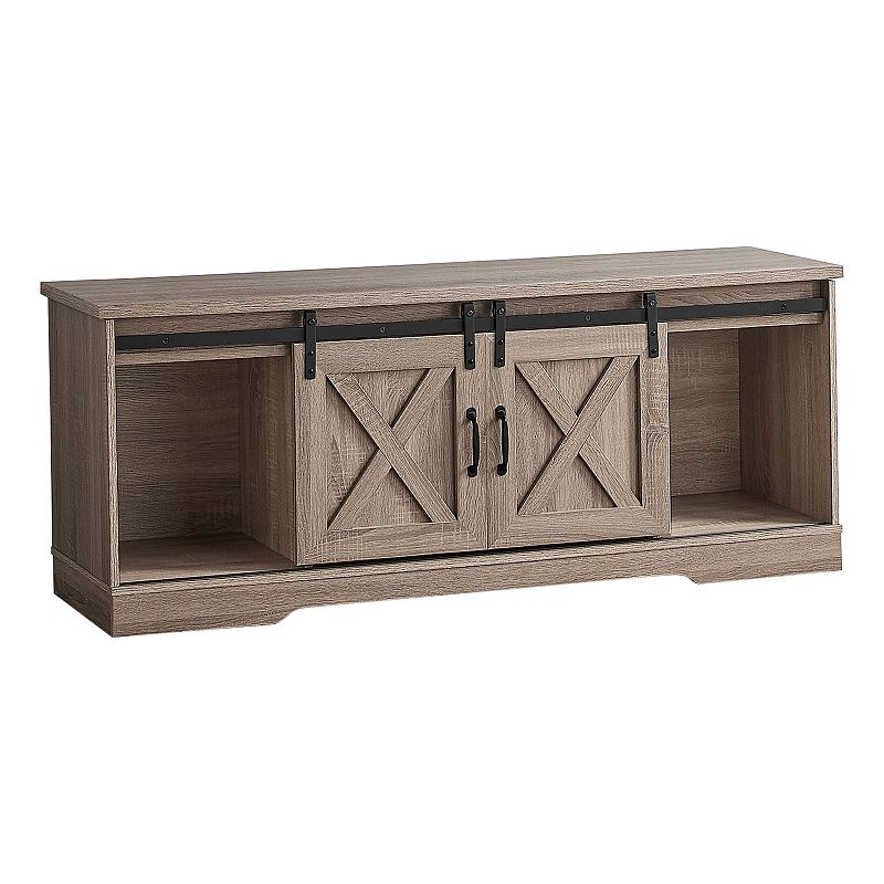 Monarch TV Stand with Barn Style Sliding Doors