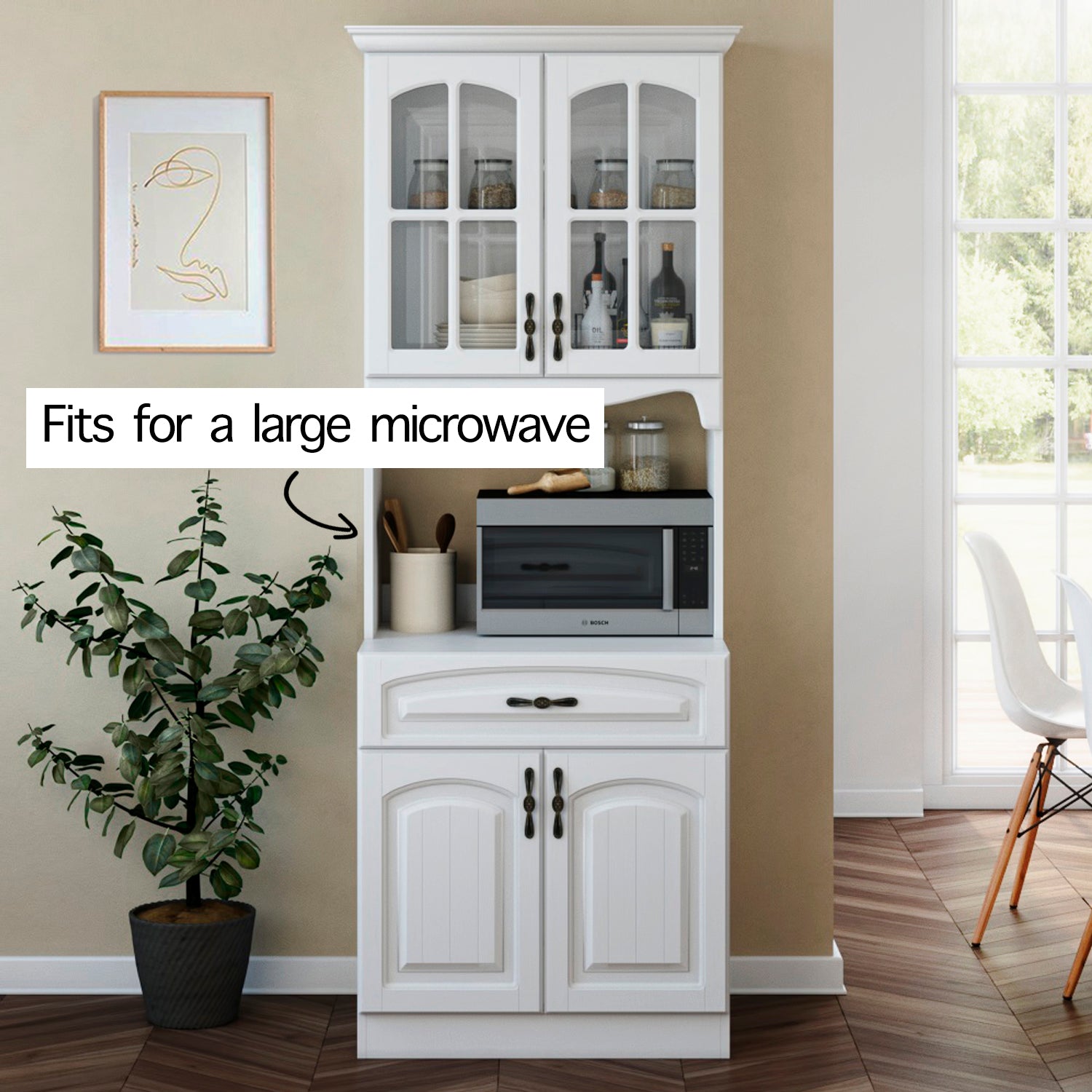 Living Skog Pantry Kitchen Storage Cabinet White MDF White